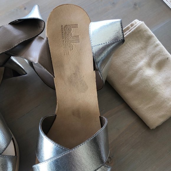 Belle Sigerson Morrison Silver Platform Sandals - Picture 5 of 9